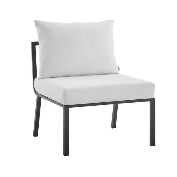 Modway Furniture Riverside Outdoor Patio Aluminum Armless Chair - Gray & White EEI-3567-SLA-WHI